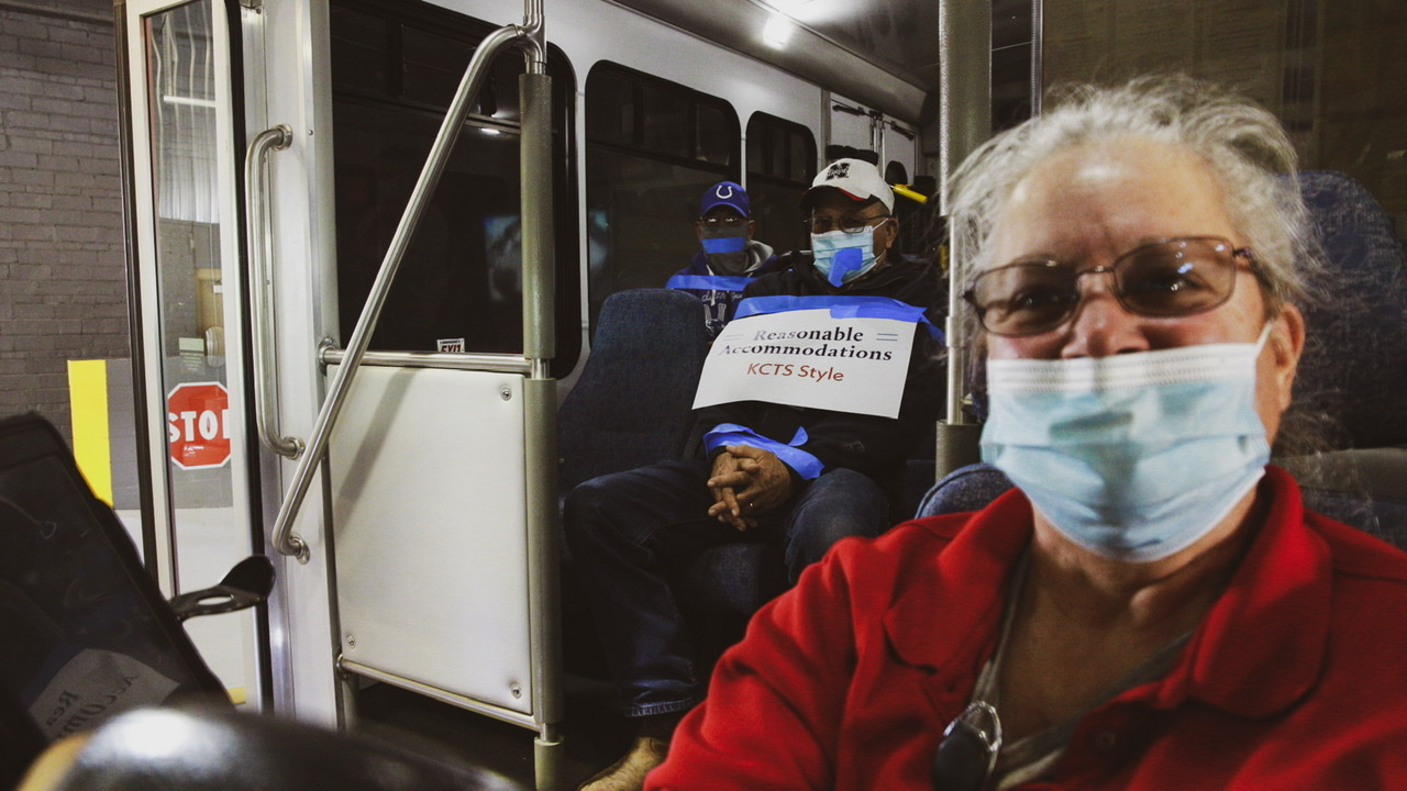 Photo of a KCTS driver and passengers during Nebraska Public Transit Week 2021