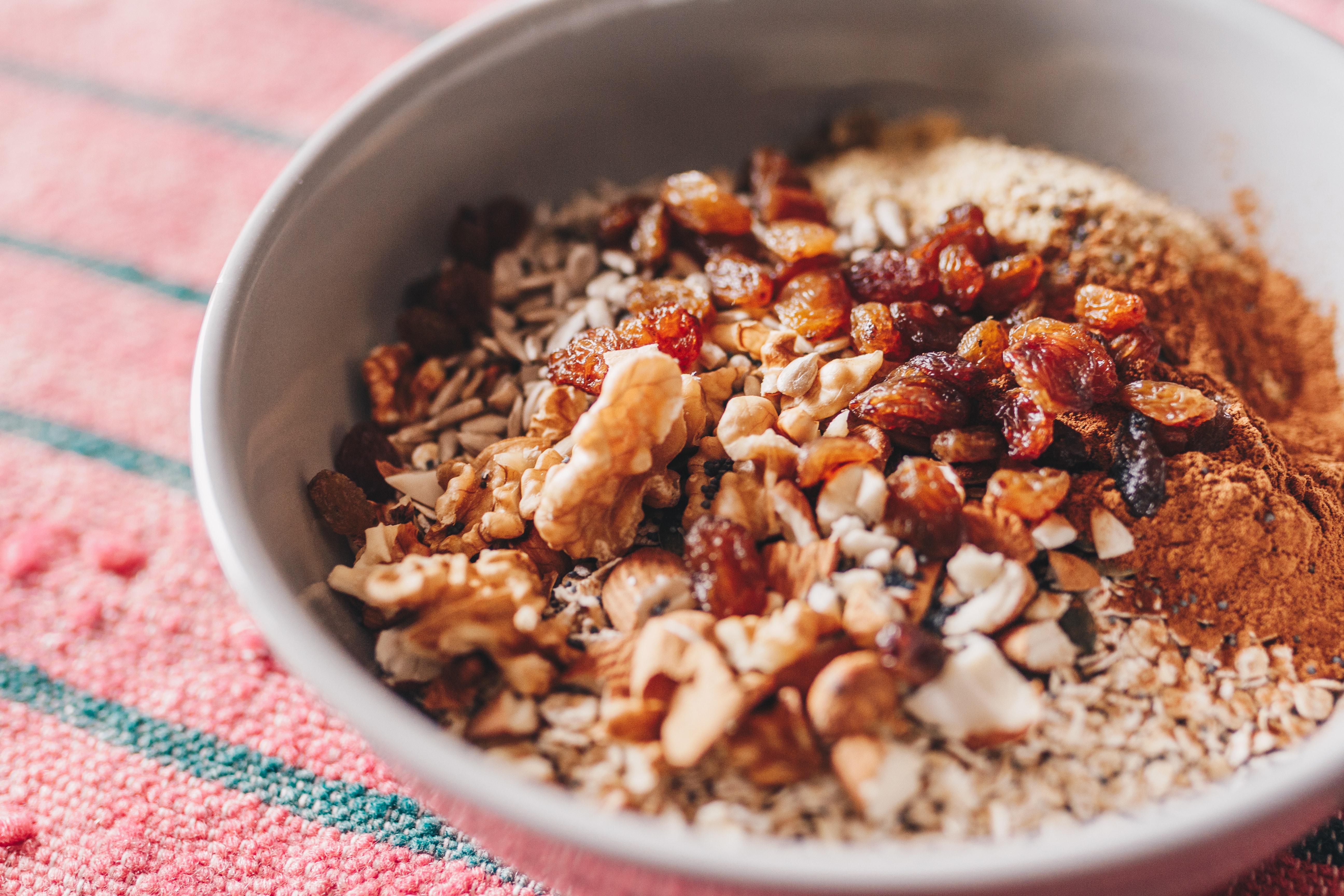 Photo of a bowl of trail mix