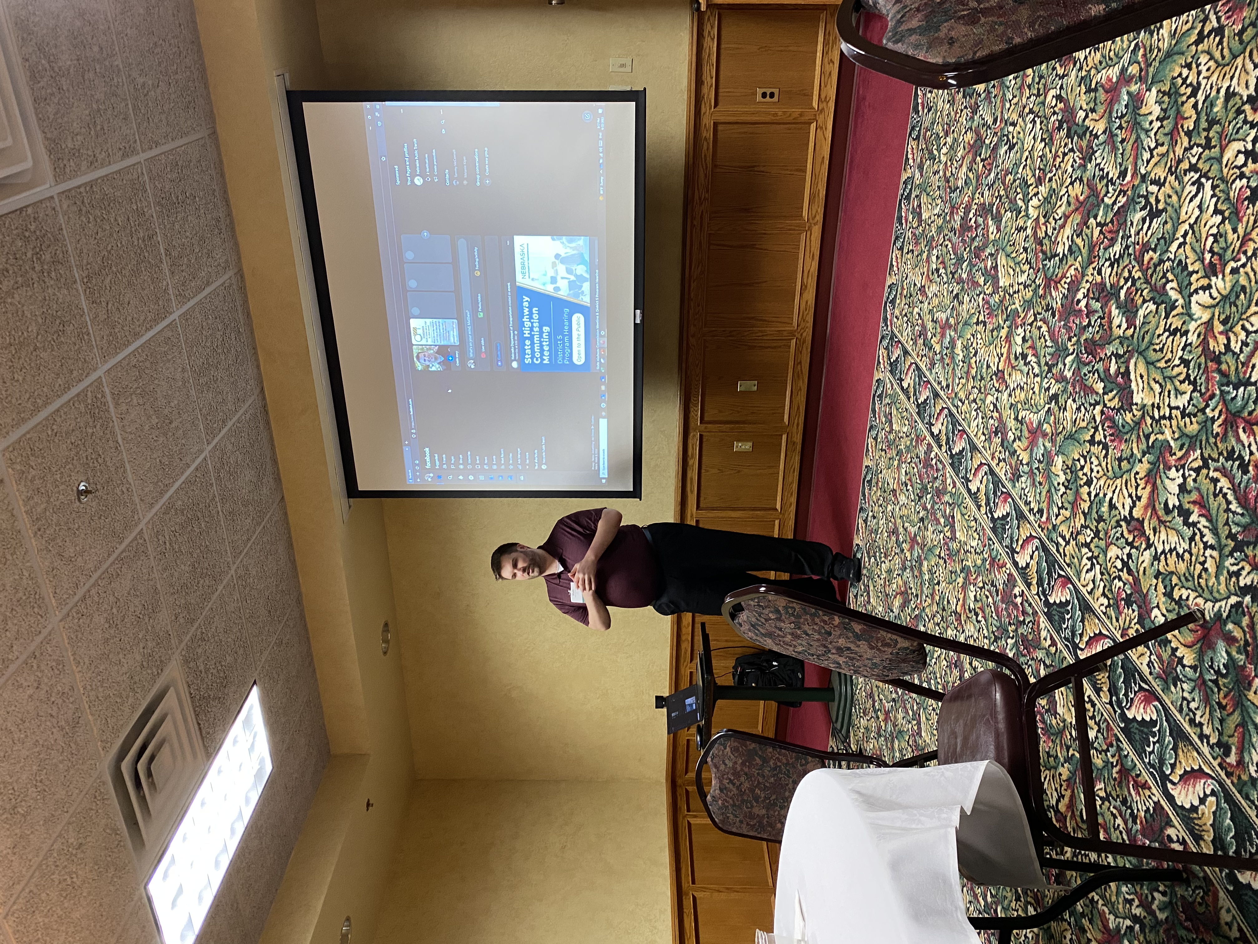 Photo of Matt Harrington, communications specialist, University of Nebraska at Omaha Center for Public Affairs Research, presenting at the NATP Manager's Workshop